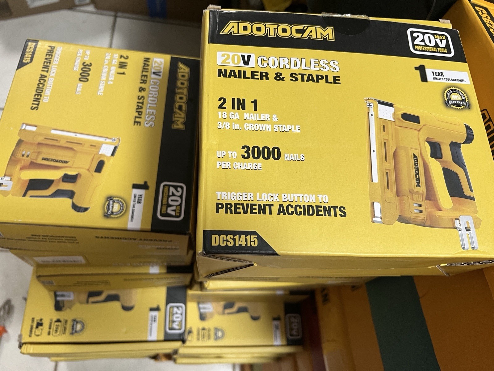 18GA Nail Gun for Dewalt 20V Battery (Tool Only), 2 in 1 Cordless Brad Nailer/T5