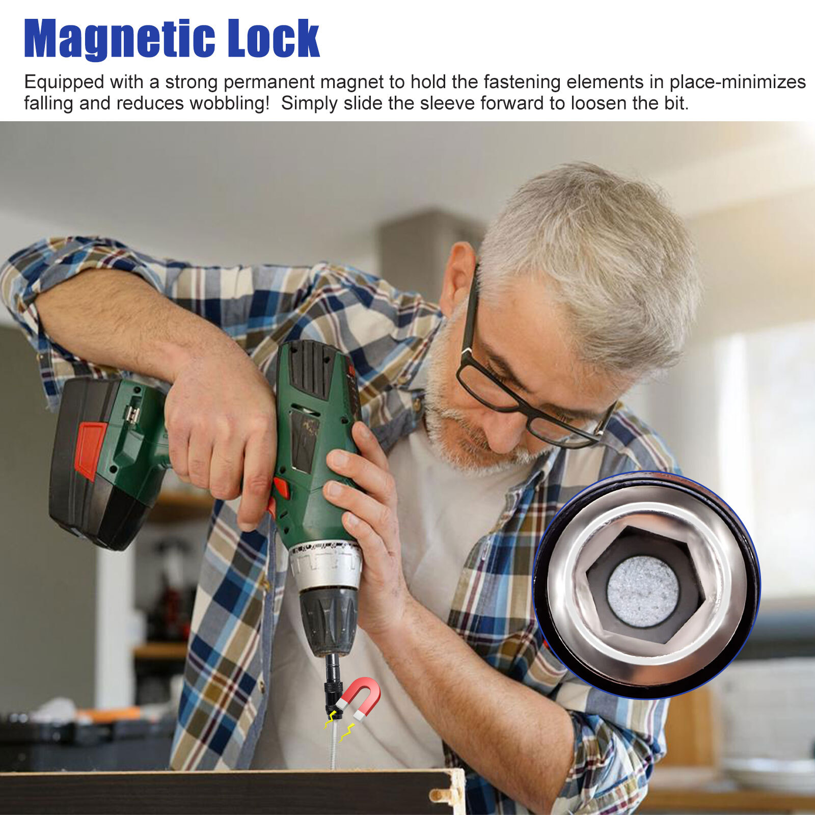 1/4″ Hex Pivoting Shank Quick Release Magnetic Screwdriver Extension Drill Bit