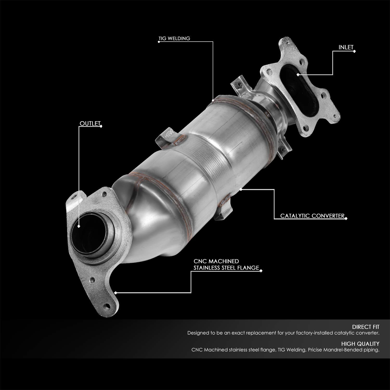 Dna Motoring Factory Style Bolt-On Catalytic Converter Compatible 06-11 Honda