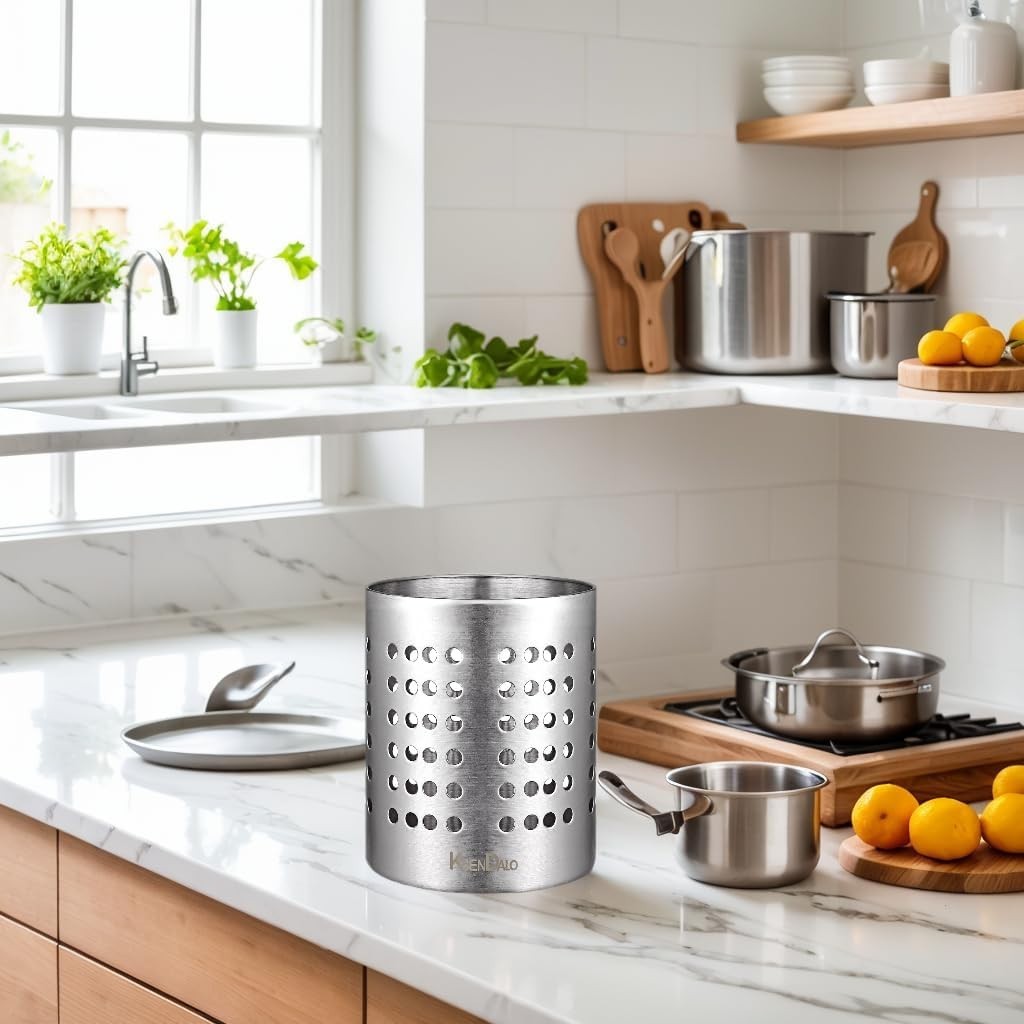 Versatile Silver Utensil Drying Rack for Stylish Kitchen Organization – 5.32in