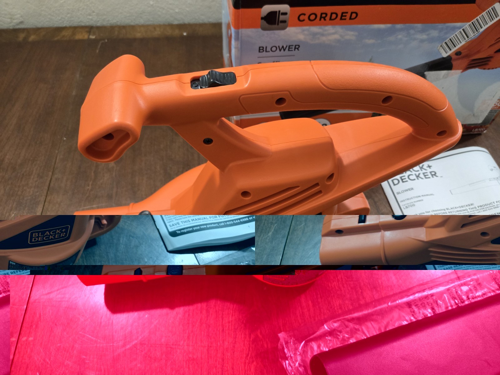 BLACK+DECKER LB700 7 Amp Corded Electric Leaf Blower 180 MPH Lawn Yard