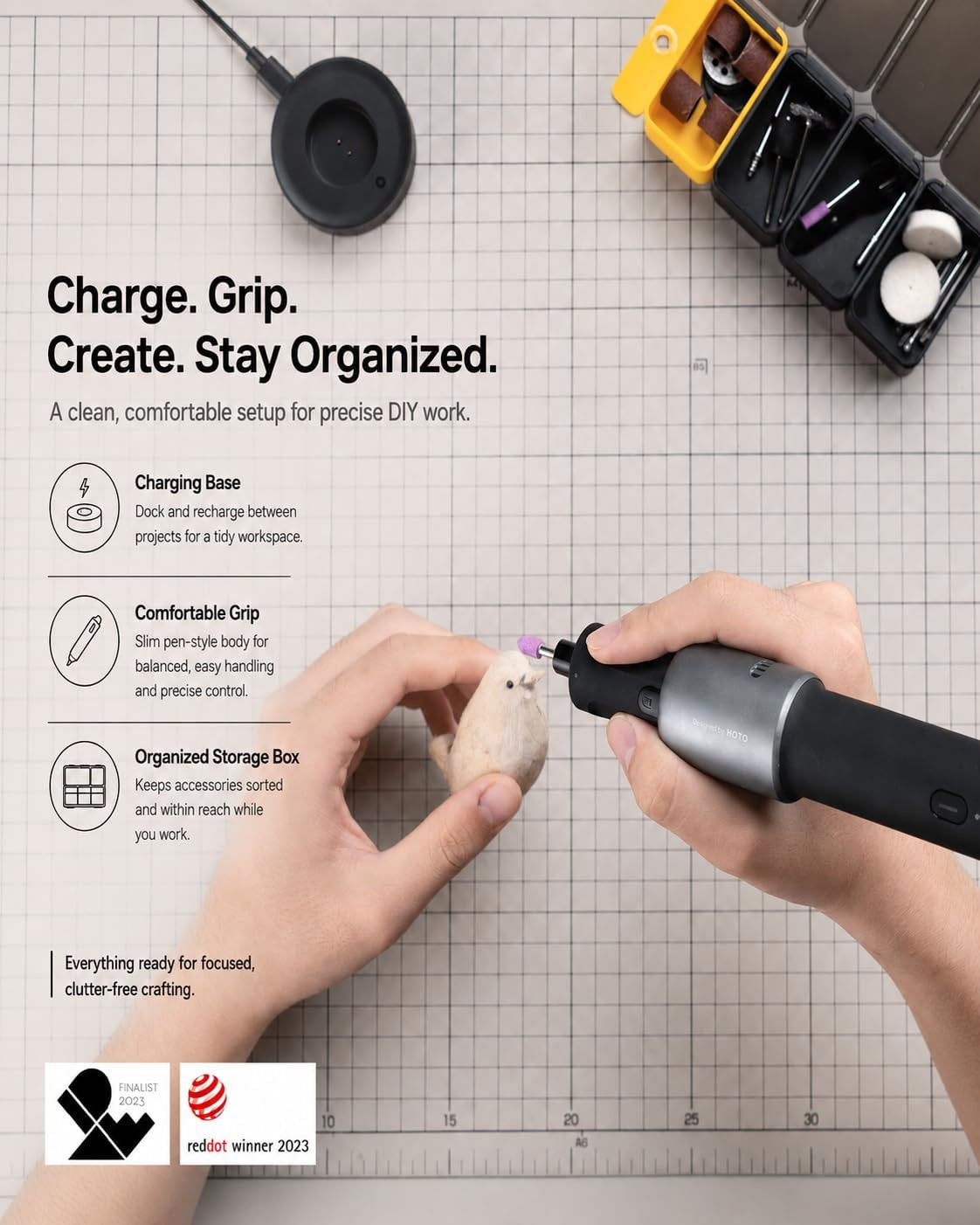 35-In-1 Cordless Rotary Tool Kit, Strong Motor, 25000RPM 5 Variable Speed Powerf