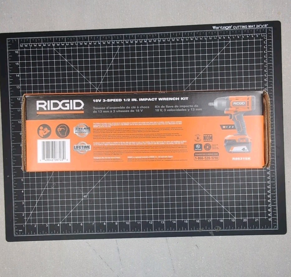 NEW IN BOX Ridgid R86215K 18V 3 Speed 1/2 in Impact Wrench Kit Battery & Charger