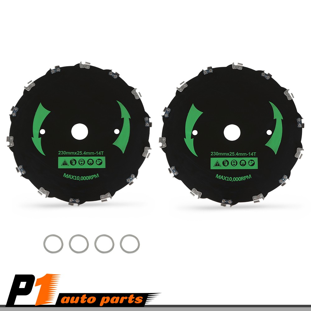 2pcs 14 Tooth Cutter Trimmer Head Weed Mower Saw Blade 9″ Chainsaw Brush Blade