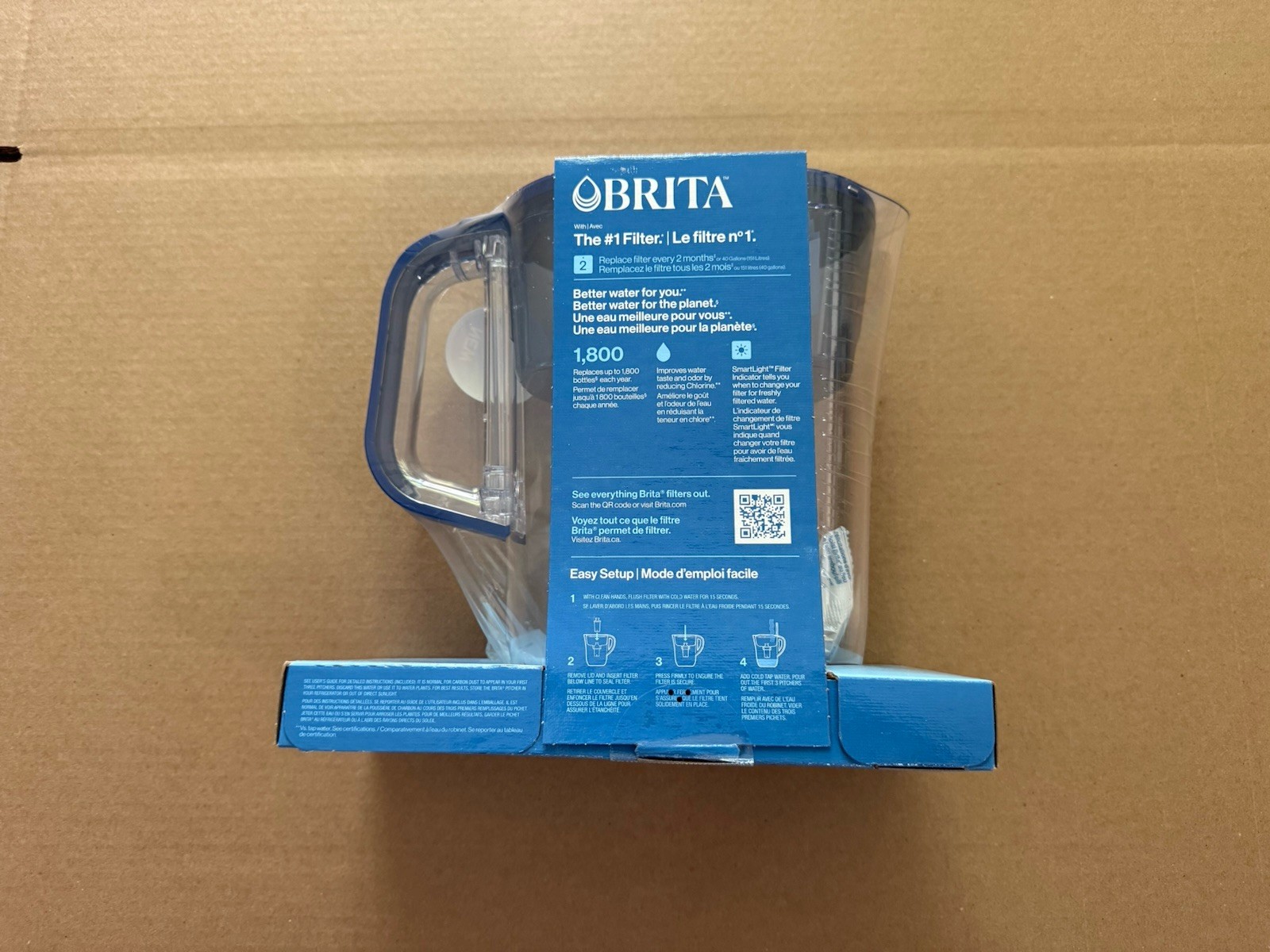 Brita Water Filter Pitcher 6 Cup with 1 Standard Filter, BPA Free – Blue