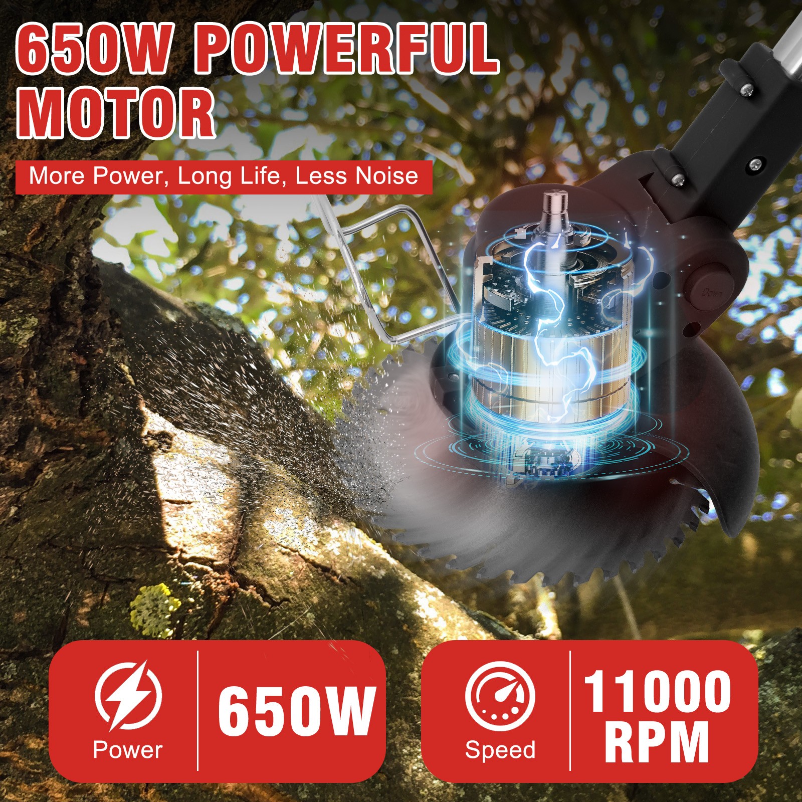 2 Battery Electric Cordless Grass String Trimmer Lawn Edger Weed Wacker Cutter