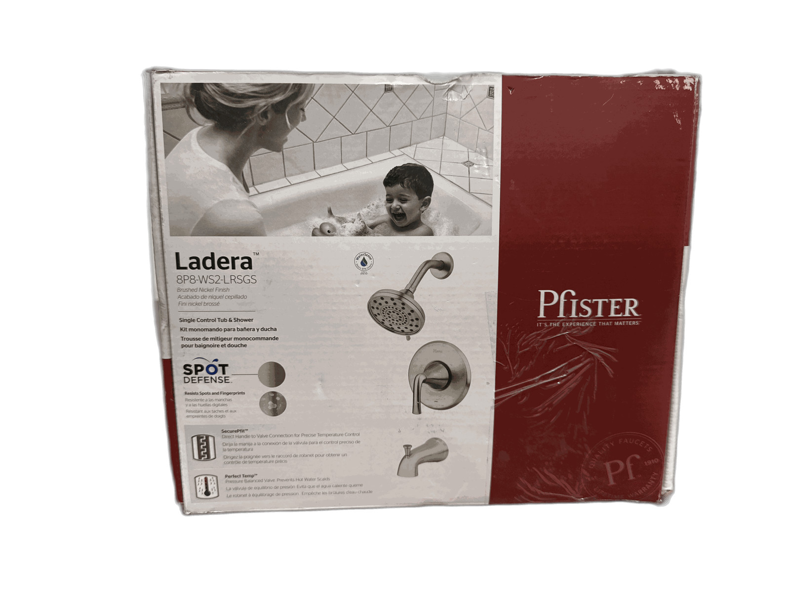 Pfister Ladera Tub and Shower Faucet Spot Defense Brushed Nickel w/ Valve