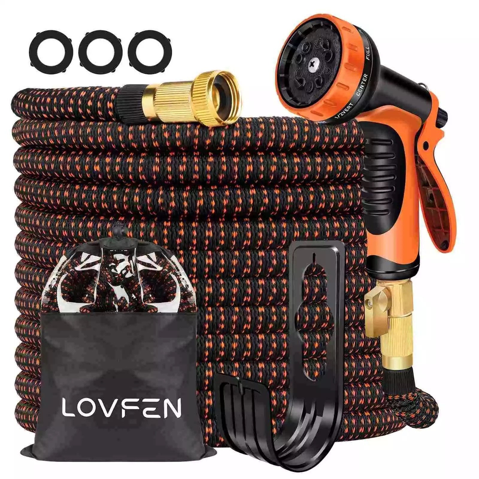50FT Expanding Expandable Flexible Garden Water Hose w 10 Funtion Spray Nozzle