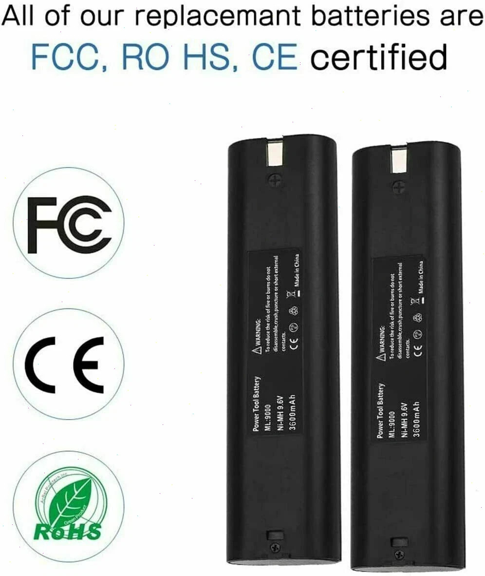 2PACK 9.6V Ni-MH Battery for Makita 9000 9001 9002 9033 9034 632007-4 6095D NEW