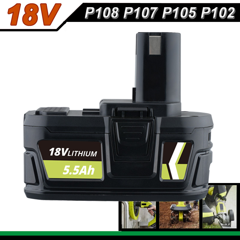 5.5Ah 18V Battery P108 PBP005 Lithium-Ion ONE+ For RYOBI P108 P109 P197 NEW