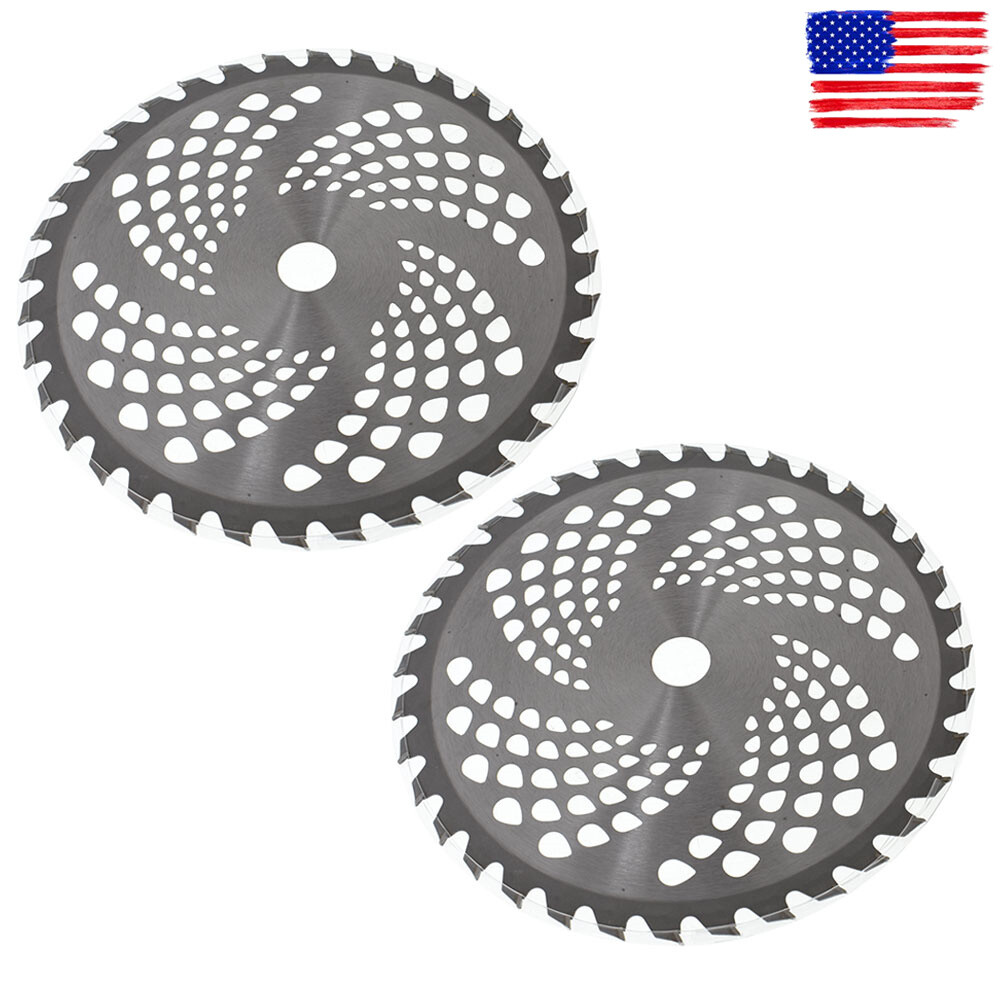 2 Pack -9″ x 36T Carbide Tip Brush Blades – For Cutter, Trimmer, Weed Eater
