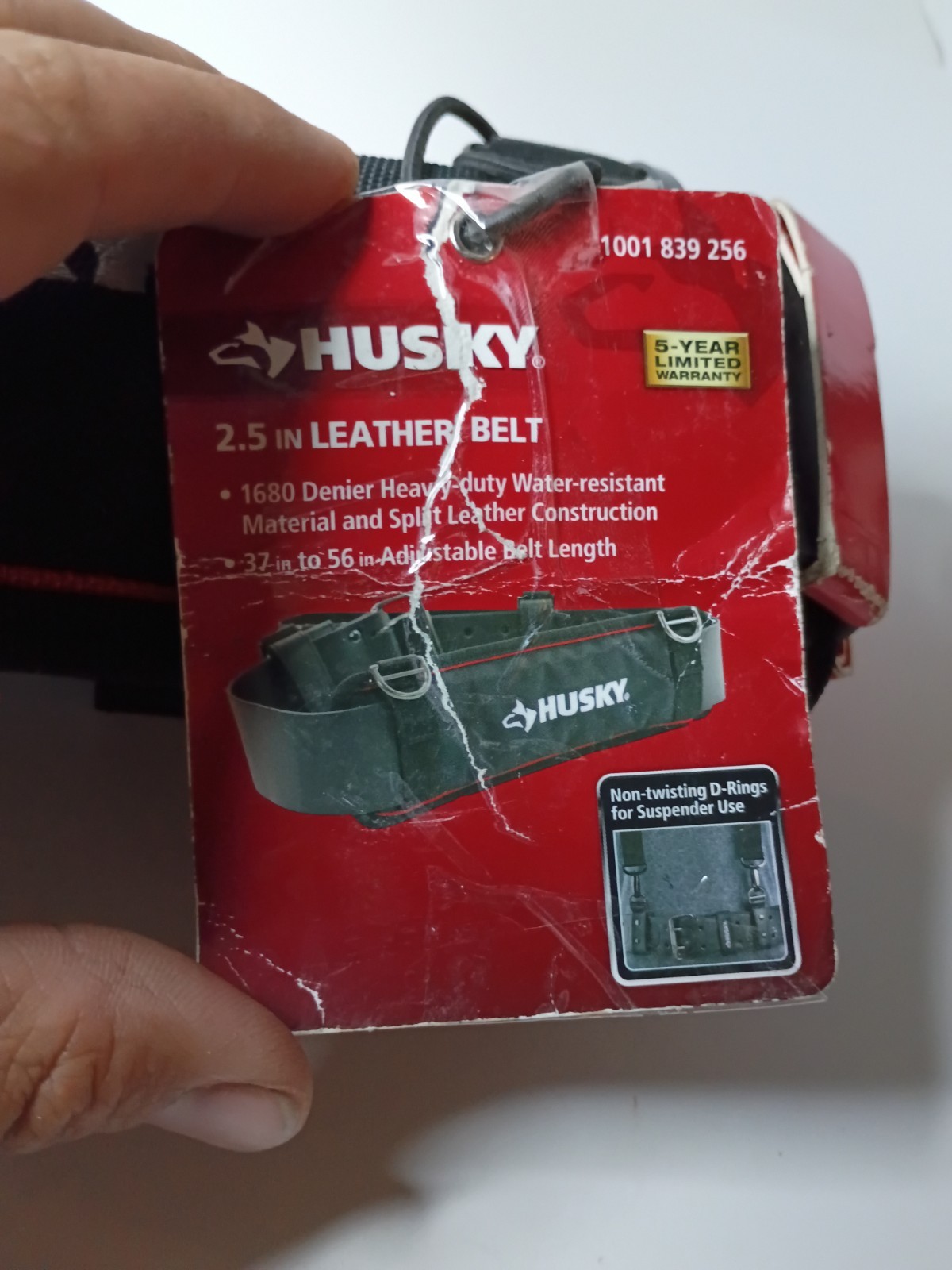 Husky 2.5 in. Padded Tool Gear Belt, Adjustable 37in to 56in, NEW [**READ**]