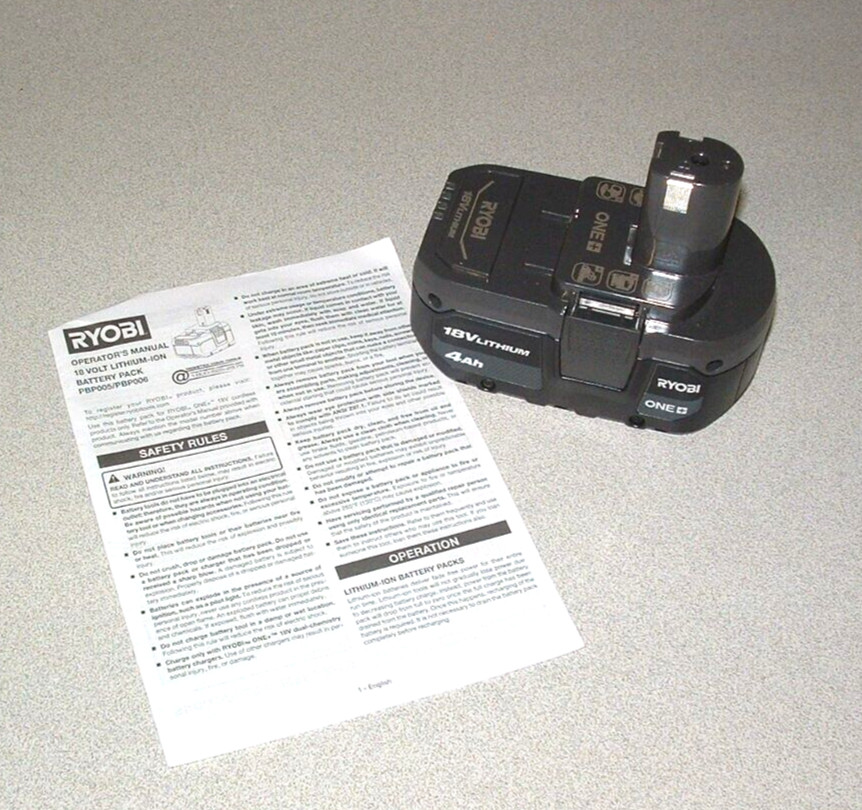 RYOBI Genuine Battery PBP005 4Ah Lithium-ion 18V ONE+ New OEM