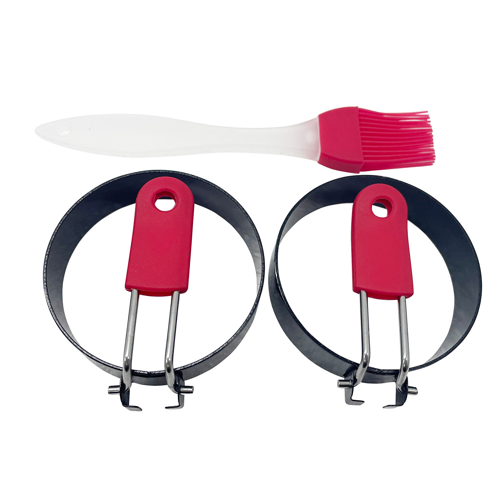 2 Round Non-Stick Stainless Steel Egg Ring for Fried Egg Pancakes Sandwiches 3″