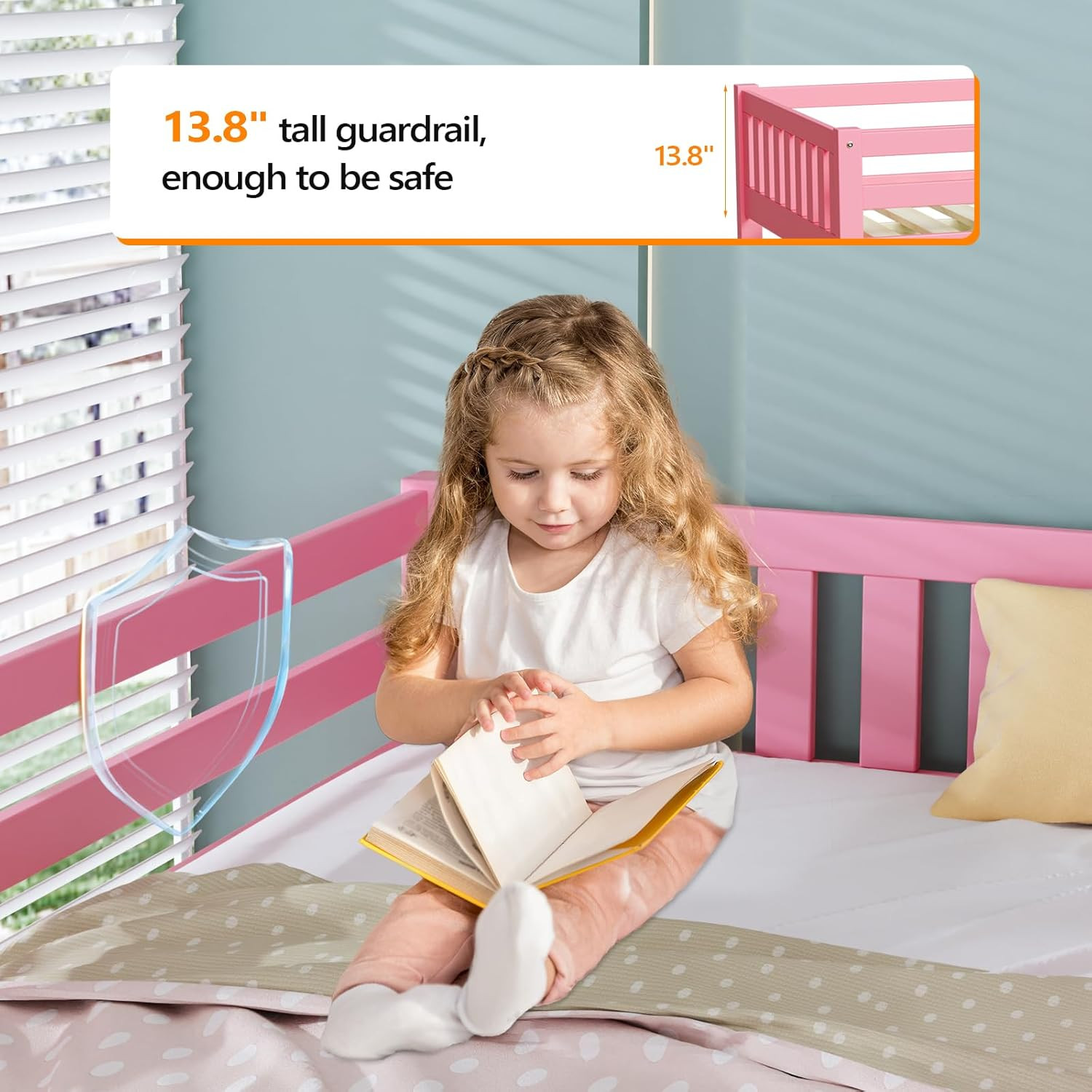 Princess Bed for Adults Kids & Young Teens No Box Spring Required Wood Slat
