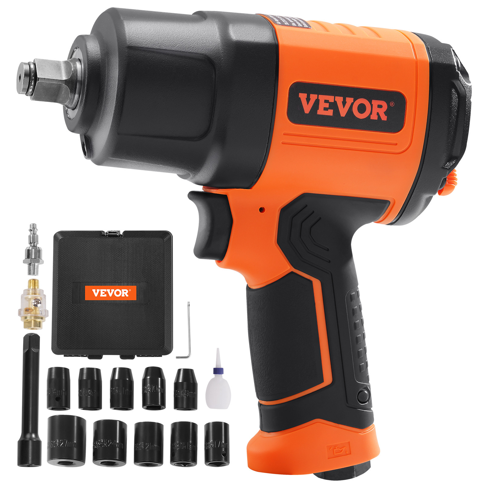 VEVOR Air Impact Wrench 1/2″ Square Drive 1400ft-lb Nut-busting Torque 90-120PSI
