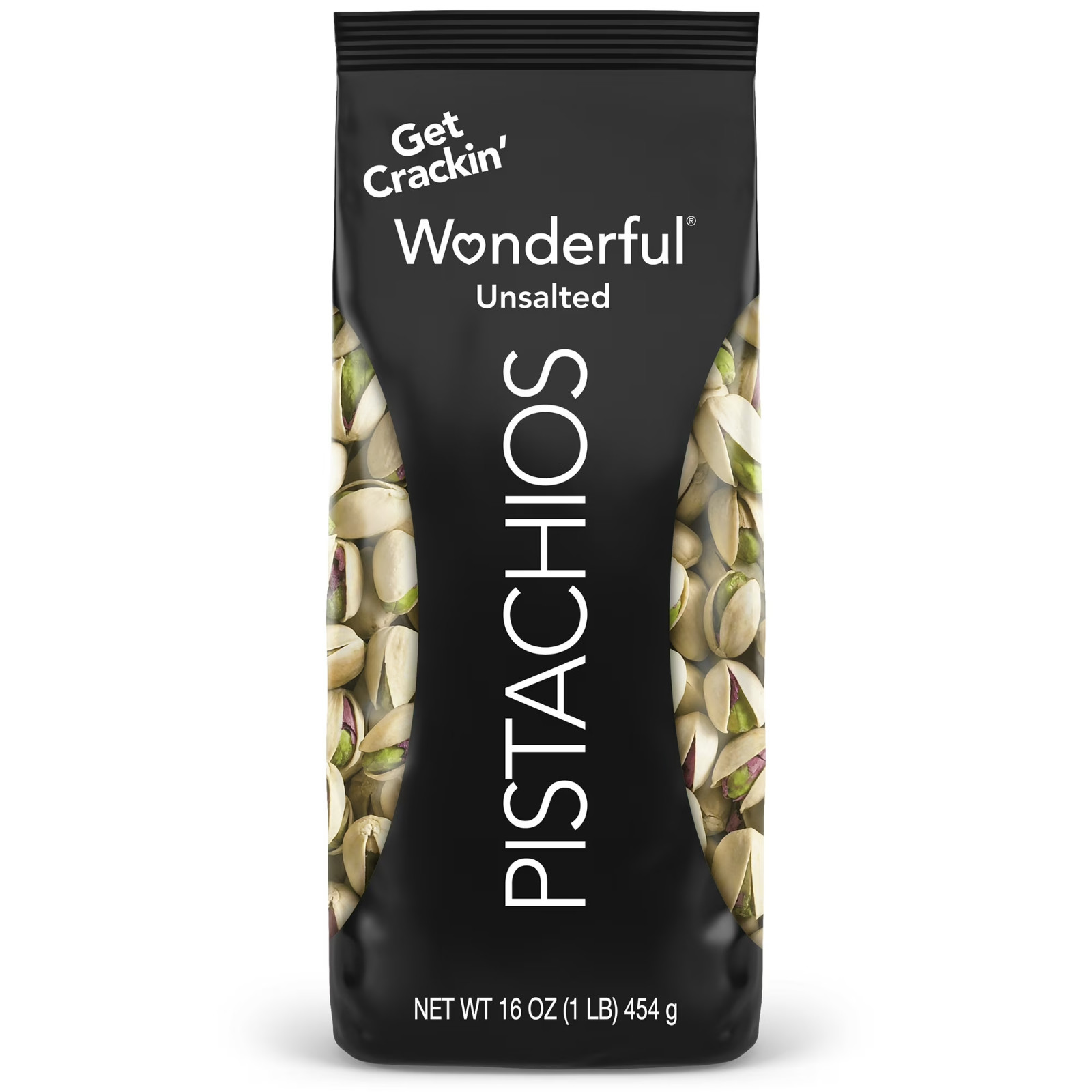 Wonderful Pistachios, In-Shell Roasted with No Salt Nuts, 16 Ounce Bag