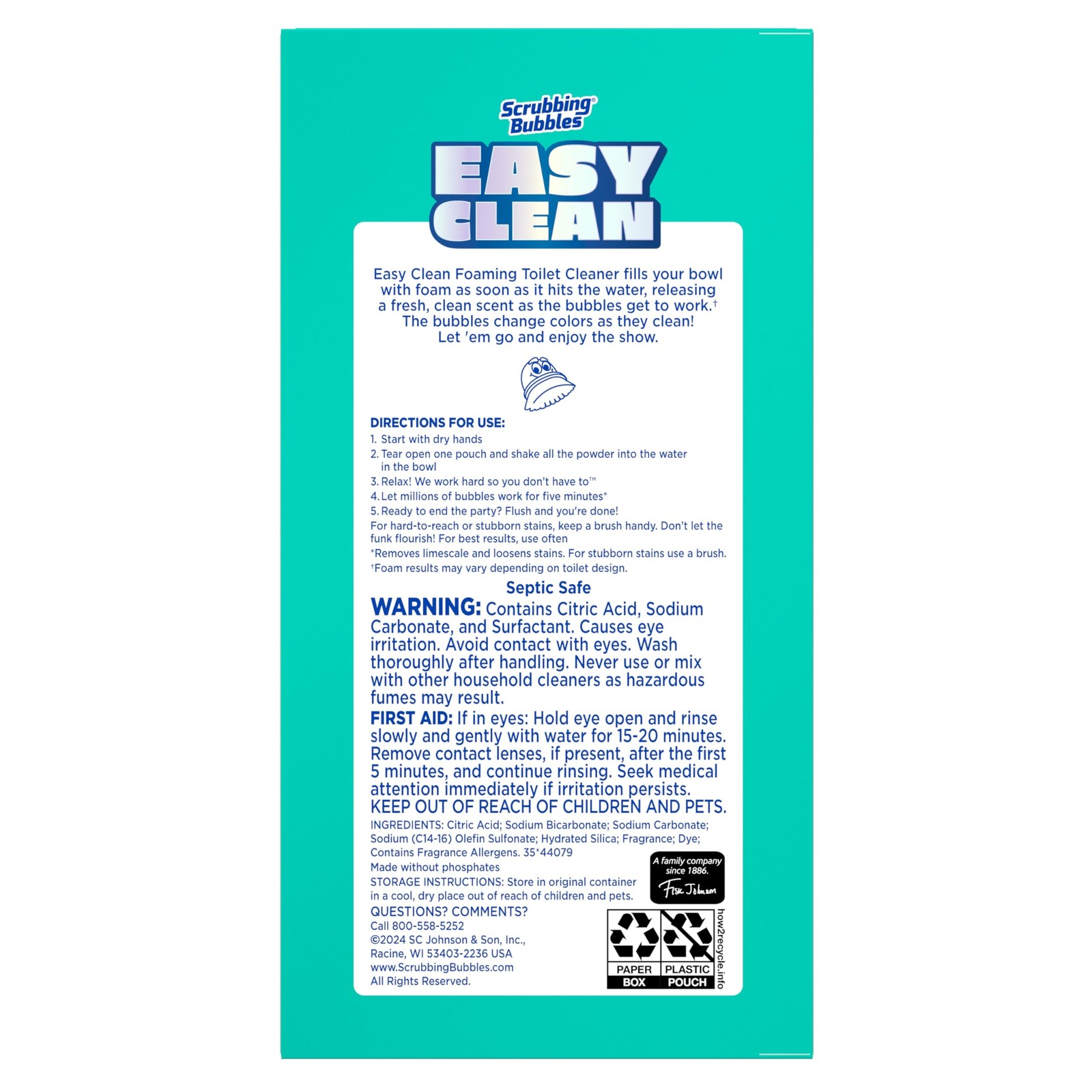 Scrubbing Bubbles Easy Clean Foaming Toilet Bowl Cleaner, Easy Drop In Pow