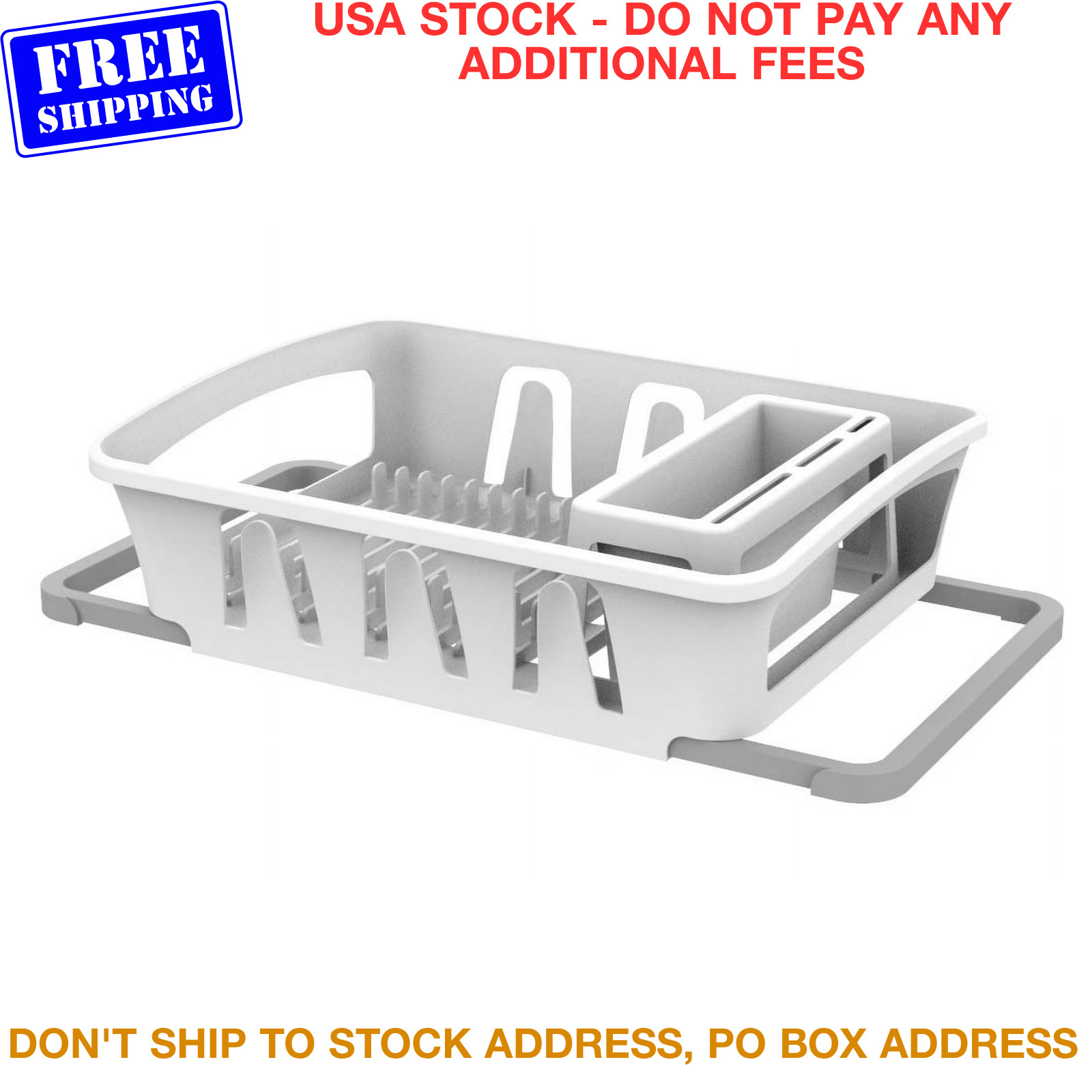 Expandable Dish Drying Rack over Sink Dish Drainer Countertop Plates Cups White