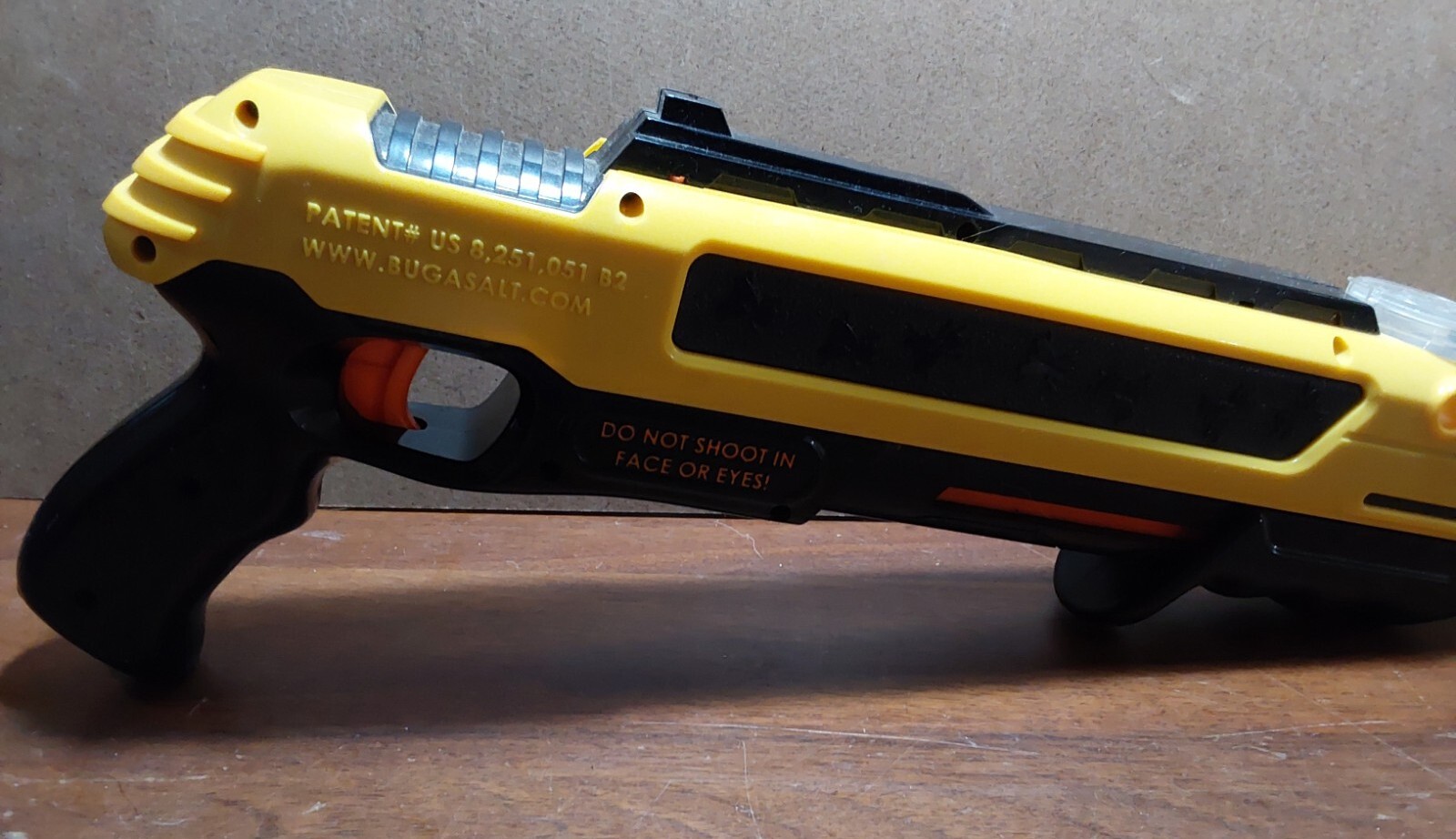 Bug-A-Salt Black Yellow Original Salt Gun Kills Flying Insects Bugs w Extra Salt