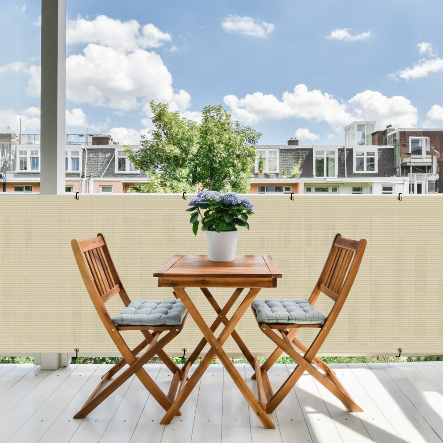 Custom 3 Ft Tall Beige Privacy Deck &Fence Screen Home Balcony Yard Cover Mesh