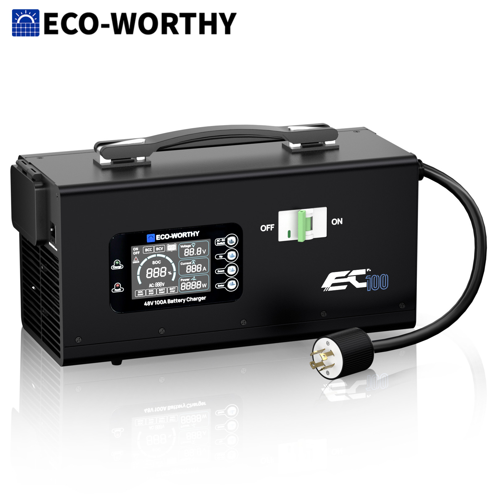 ECO-WORTHY 48V 100A Charger Suitable for 120/240V Generators Fast Charging