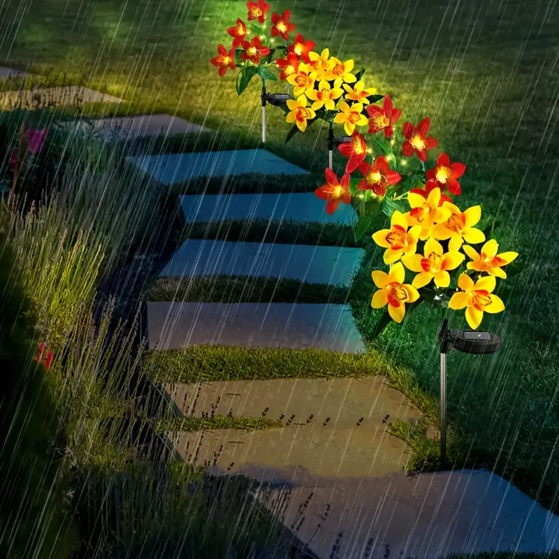 Solar LED Garden Lights Flower Stake Lamp Outdoor Yard Waterproof Patio Decor