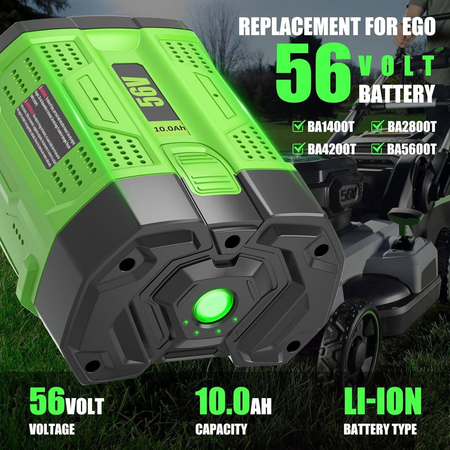Genuine EGO POWER+ BA2800T 56V 10.0AH Lithium Battery w/ Fuel Gauge Original OEM