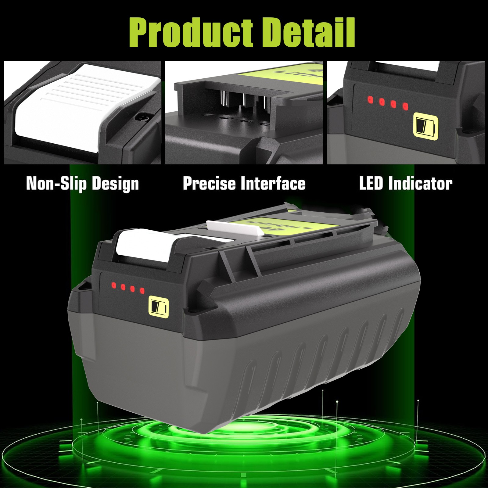 2 Pack 40V 6.0Ah Lithium Battery & Rapid Charger Kit for Ryobi 40 Volt Batteries