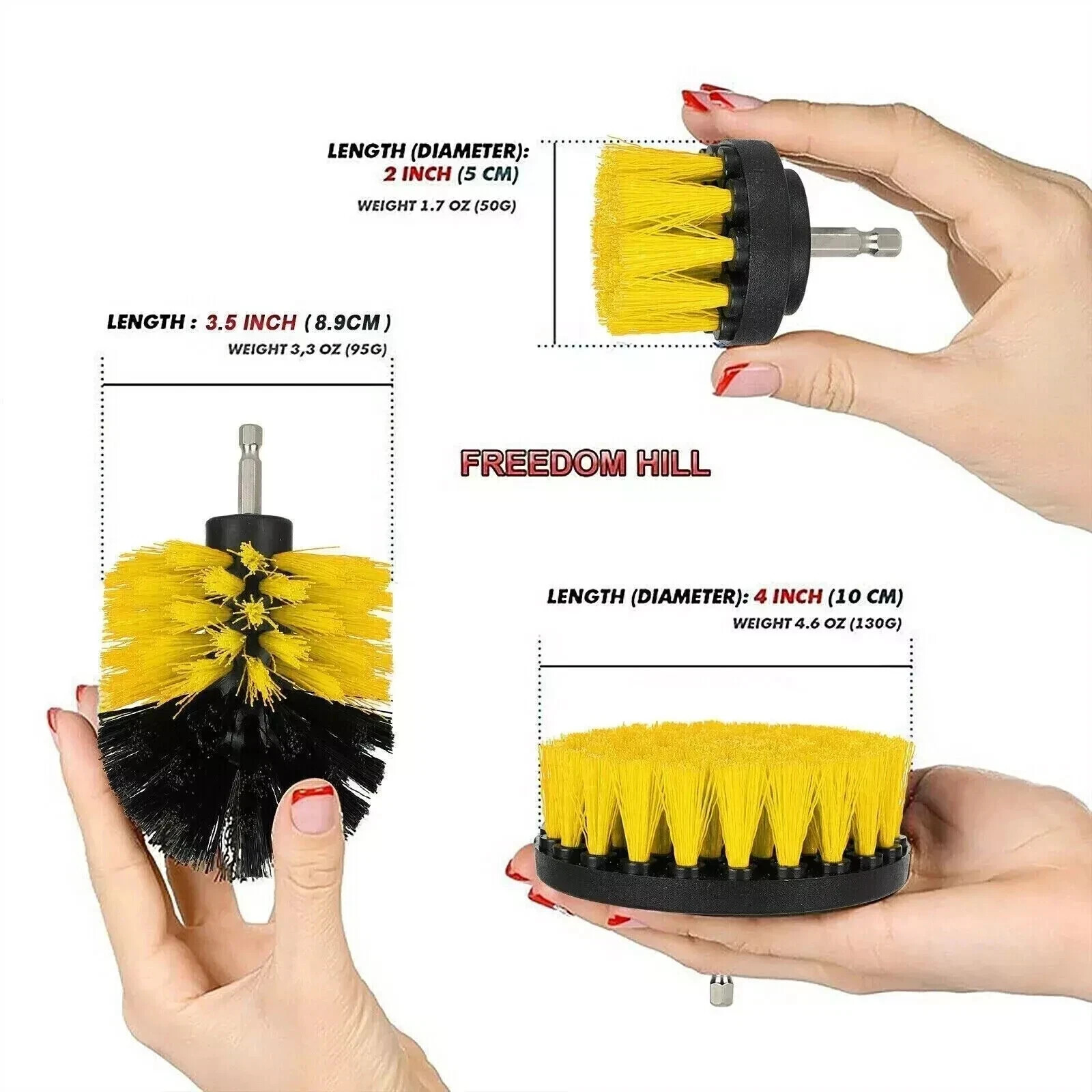 Drill Brush Set Power Scrubber Drill Attachments for Carpet Tile Grout Cleaning