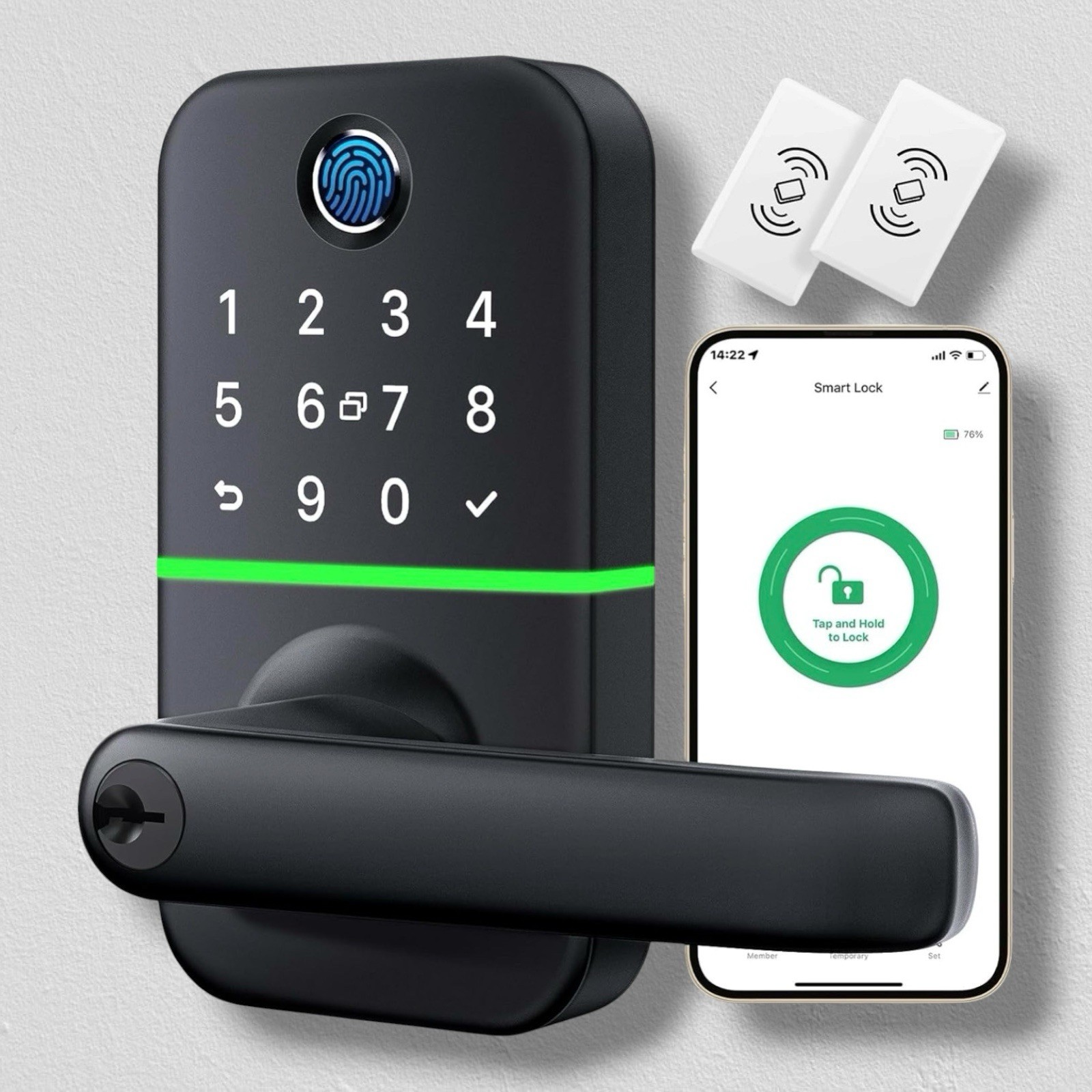 Keypad Smart Door Lock with Handle: Kucacci Keyless Entry Fingerprint Lock