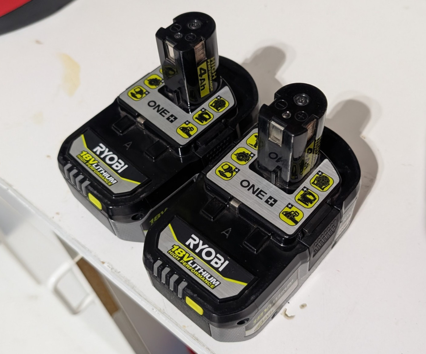 FOR PARTS / REPAIR Lot of 2 Ryobi ONE+ 18V High Performance Batteries PBP004 4Ah