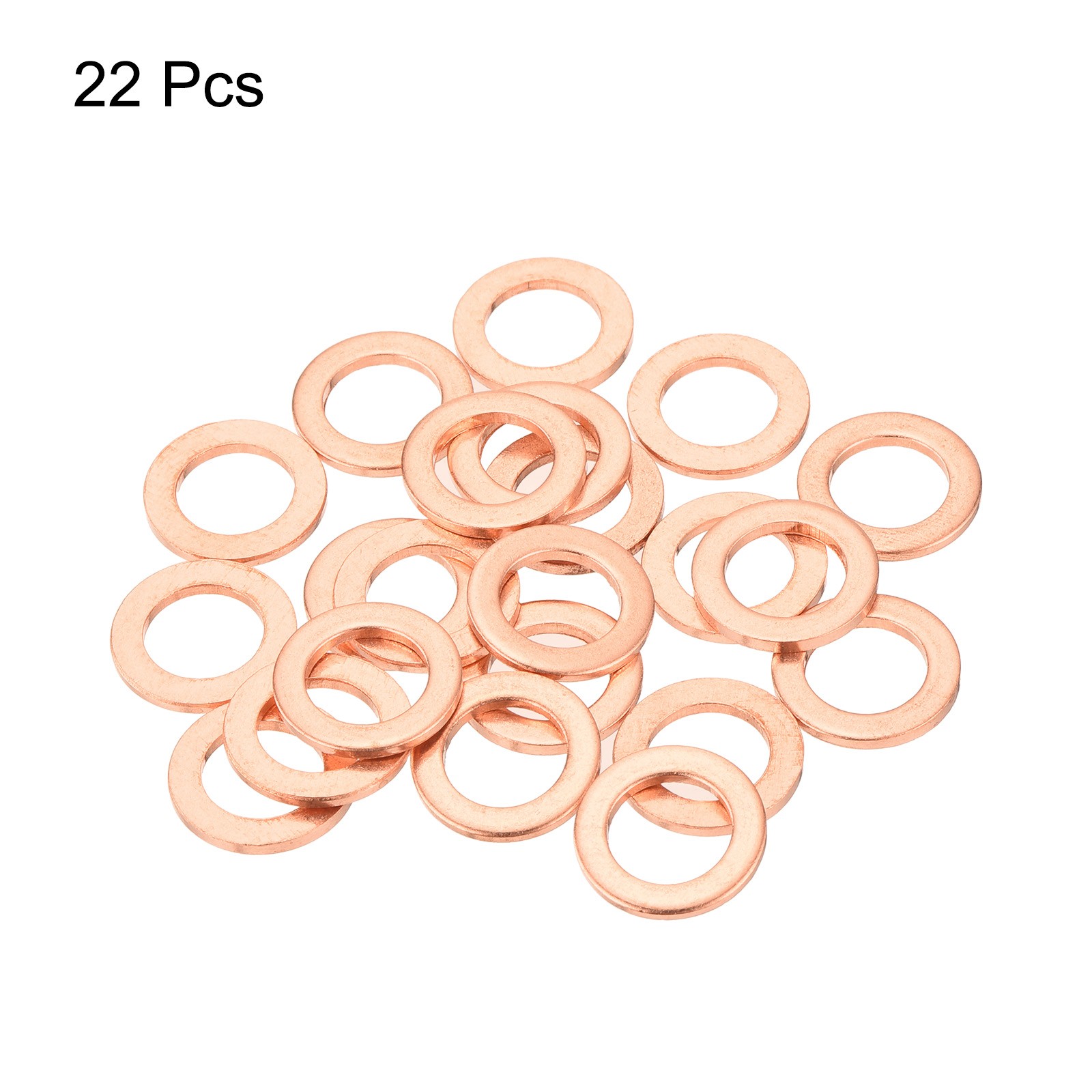22 Pcs Flat Copper Washers 10x16x1.5mm Copper Flat Sealing Ring Washers