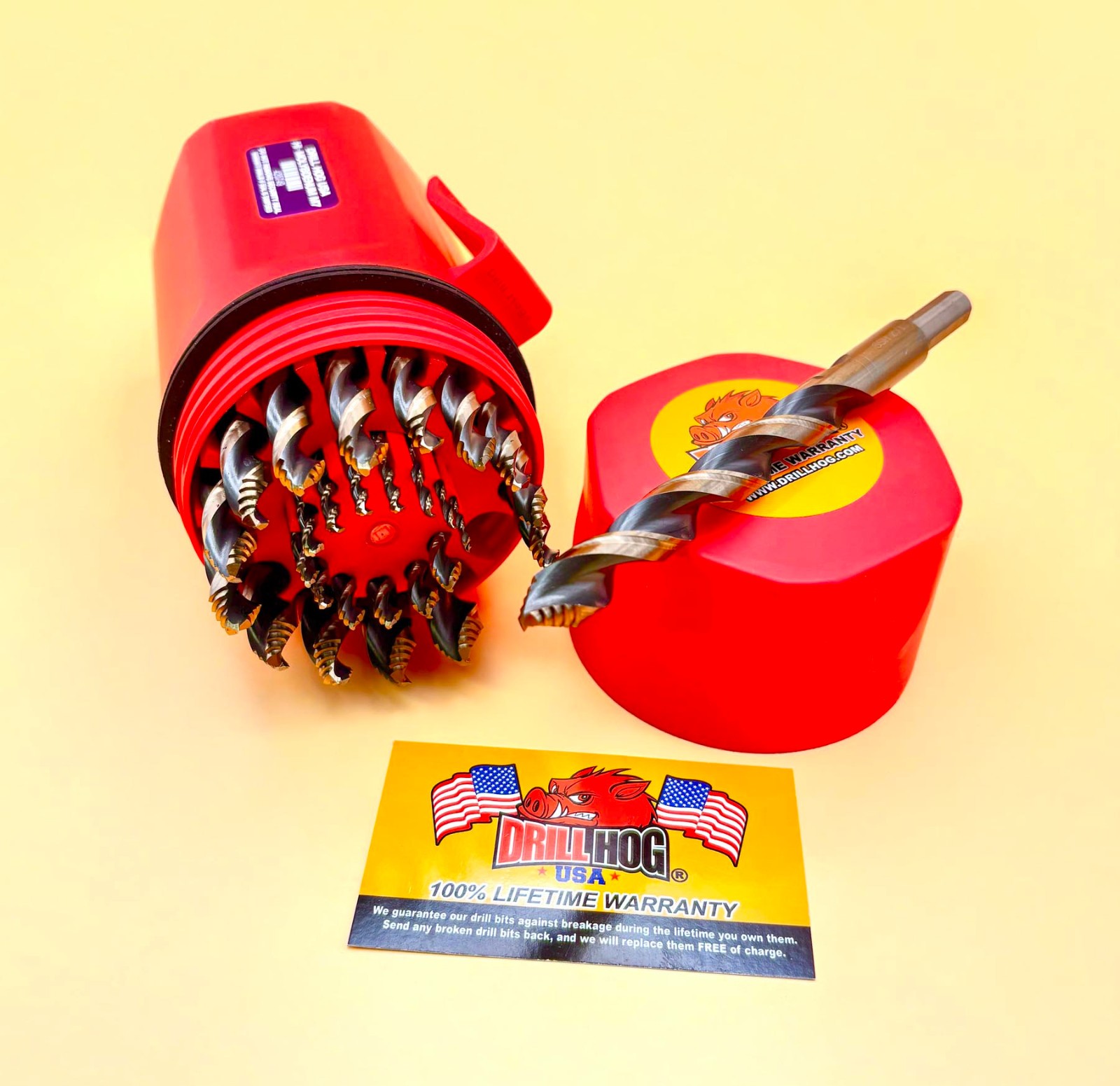 29 Pc TURBO HI-MOLY M7 Step Bit Tip Drill Bit Set Drill Hog® Lifetime Warranty