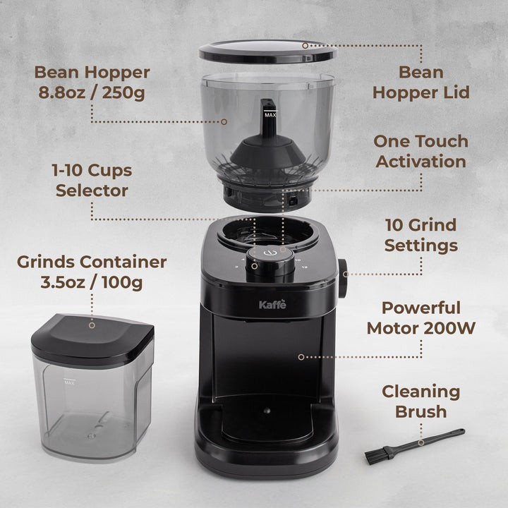 Kaff Electric Burr Coffee Grinder (5.5oz) w/Adjustable Coarseness Settings