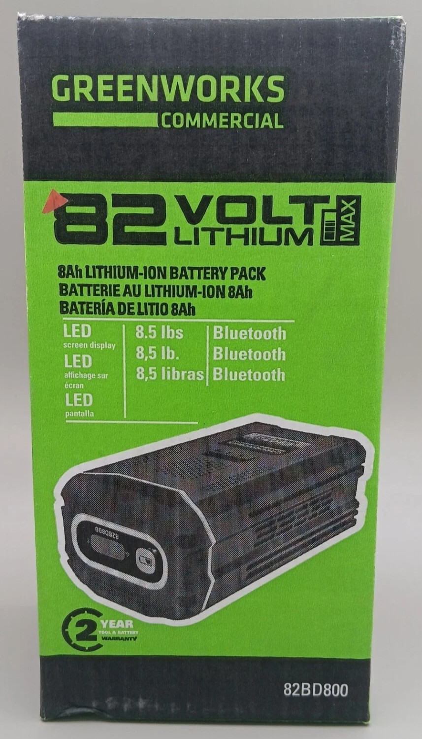 Greenworks 82V 8Ah Bluetooth Battery with Digital Display | 82BD800 – NEW