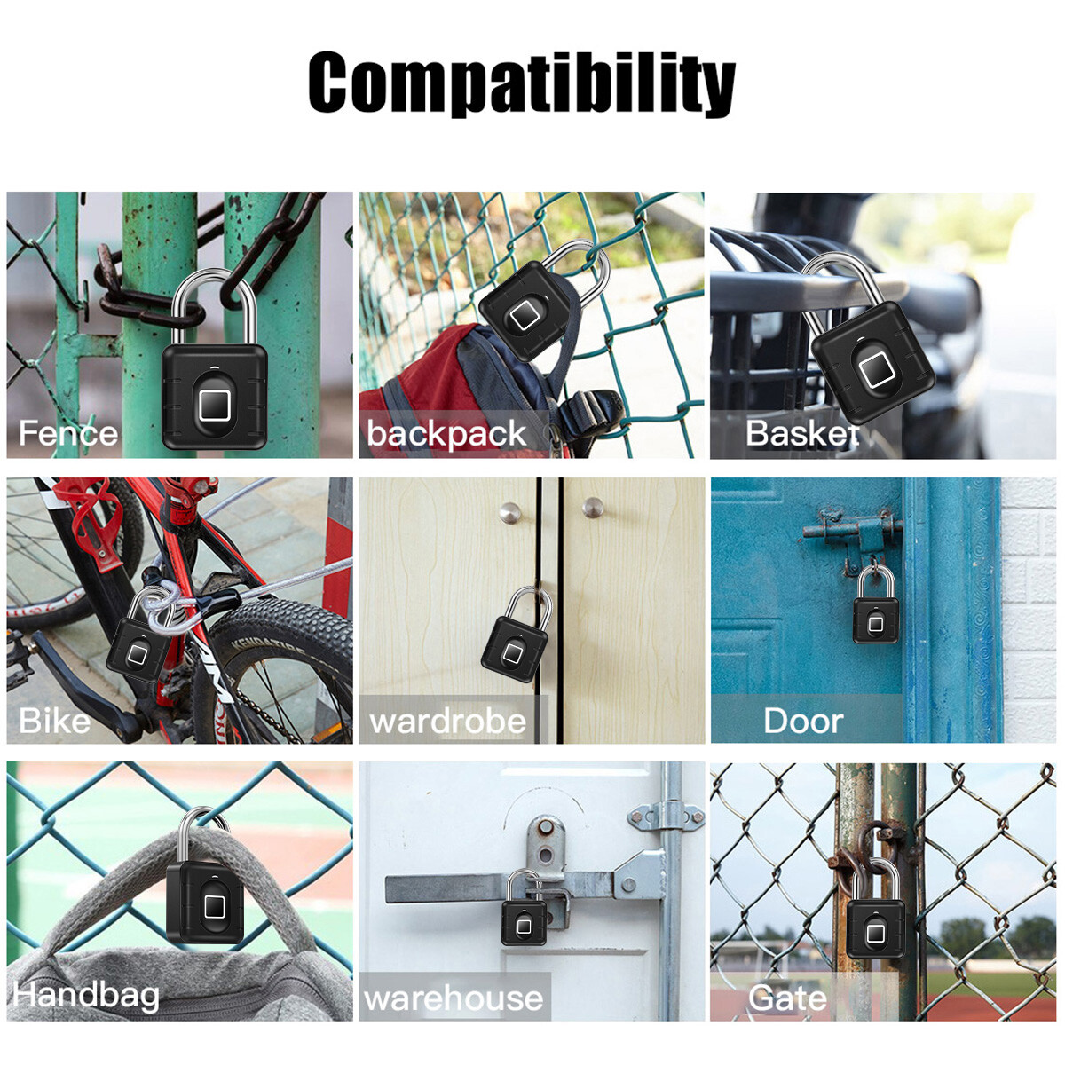 Waterproof Fingerprint Padlock Bluetooth Digital APP Keyless Smart Door Lock