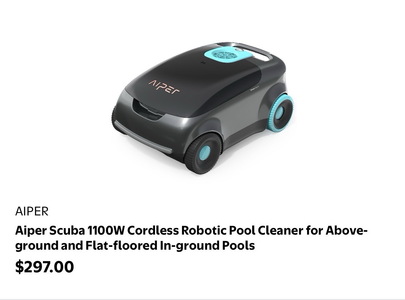 Aiper Scuba 1100W Cordless Robotic Pool Cleaner