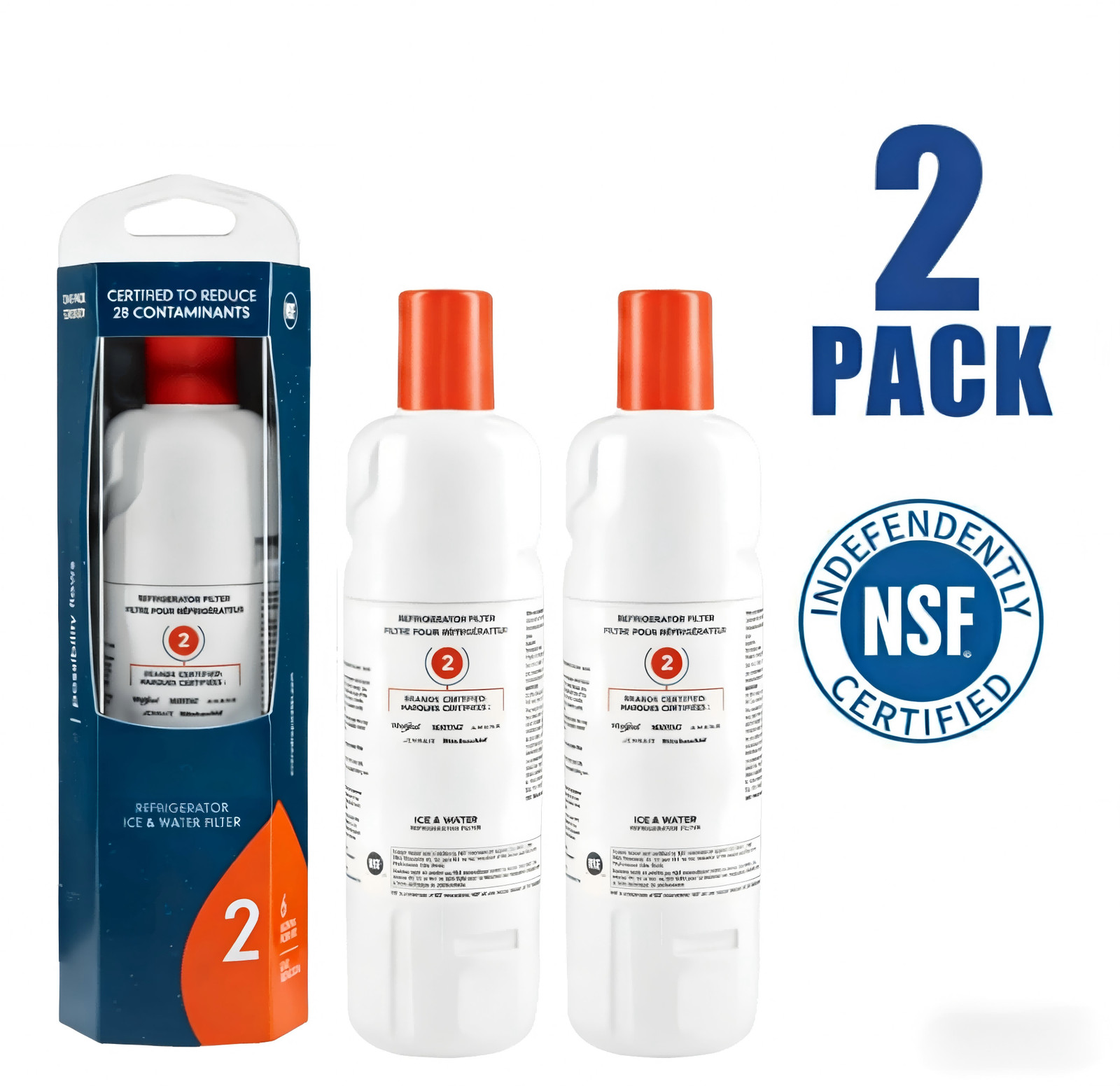 [New]2 Pack-Refrigerator Ice Replacement W10413²645A EDR2²RXD1 Filter