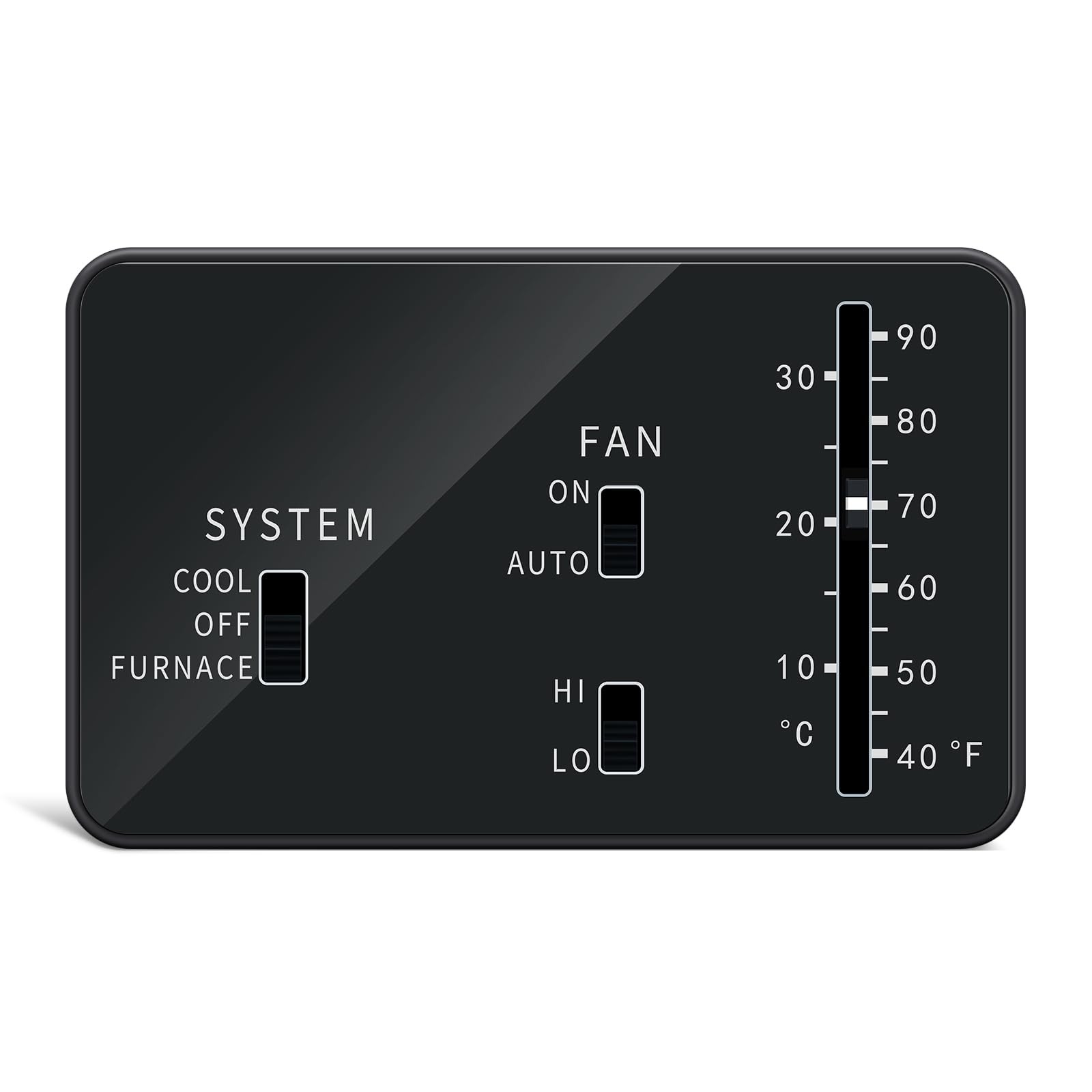 RV Thermostat, Briidea Analog Thermostat (Cool Only/Furnace), Black