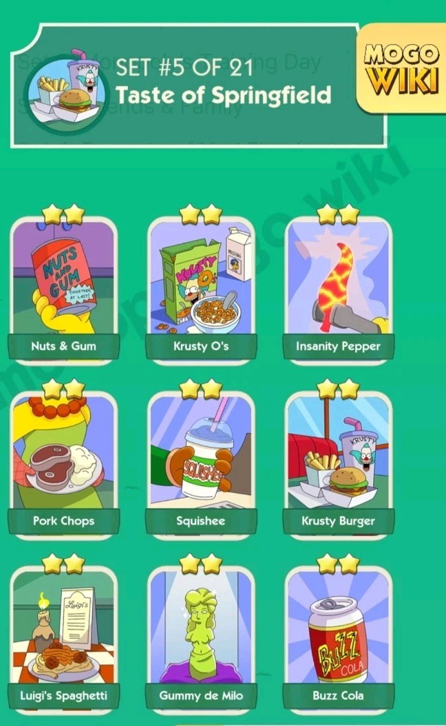 Mono..ly Sticker Go All 1-2-3-4-5-6 Star Very Low price(0.99) The Simpsons Album