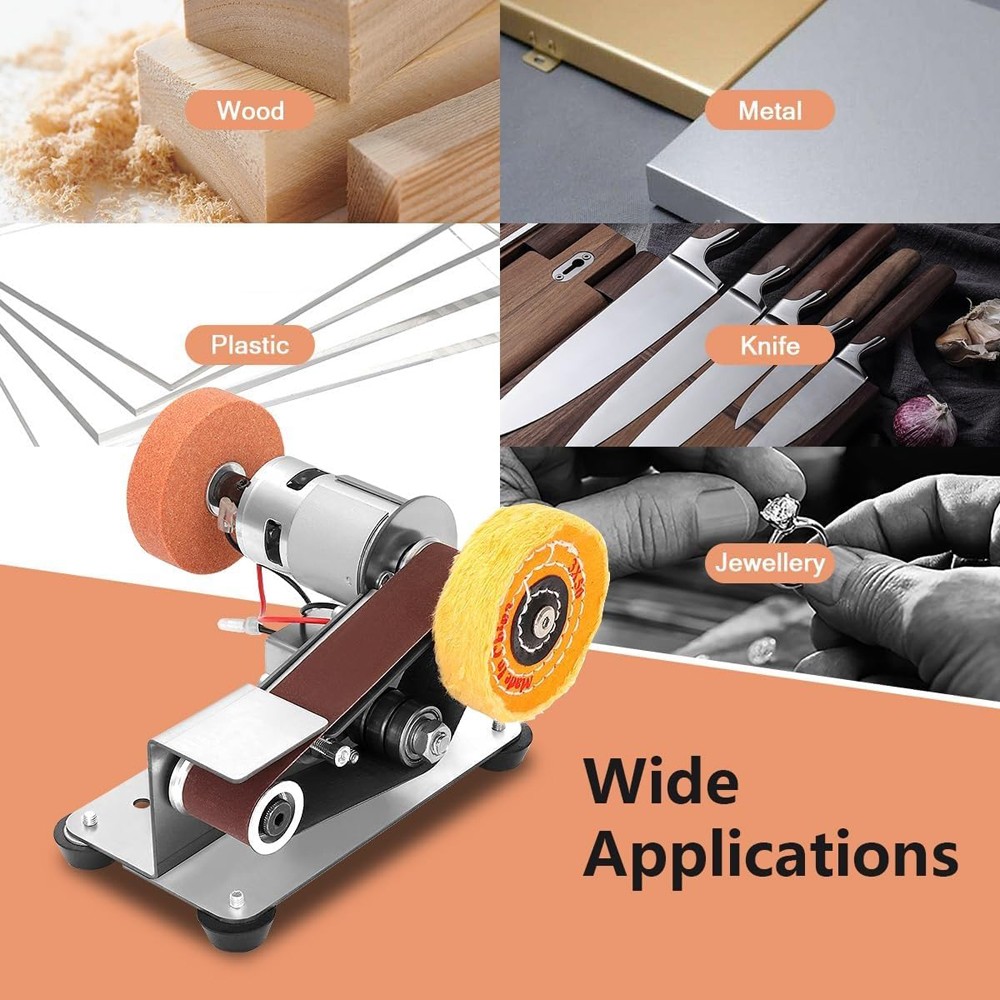 Mini Electric Grinder Belt Sander Polishing Grinding Knife DIY Sharpener Machine