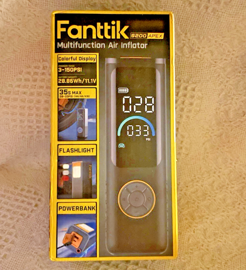 Fanttik S200 APEX Multifunction Air Inflator 150 PSI Portable Air Compressor New