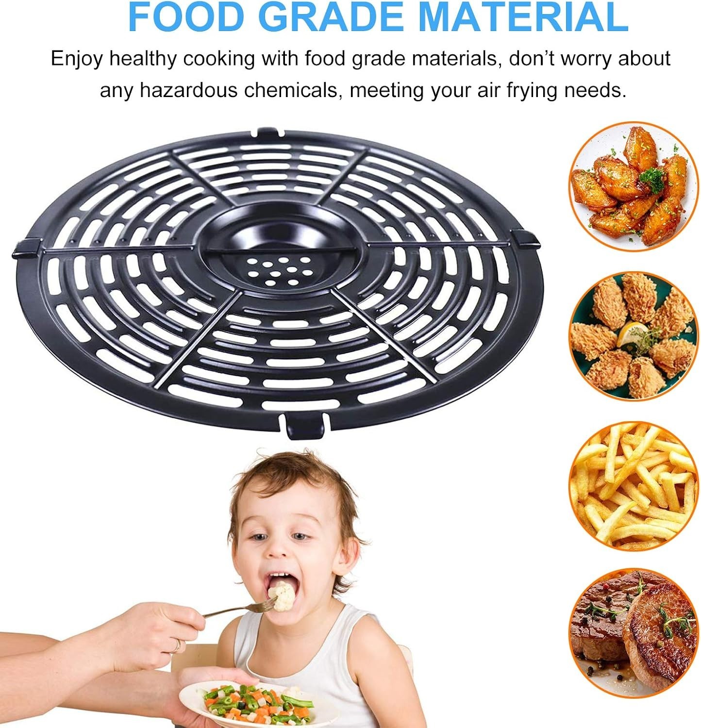 3.7QT Air Fryer Round Replacement Parts – Non-Stick & Dishwasher Safe