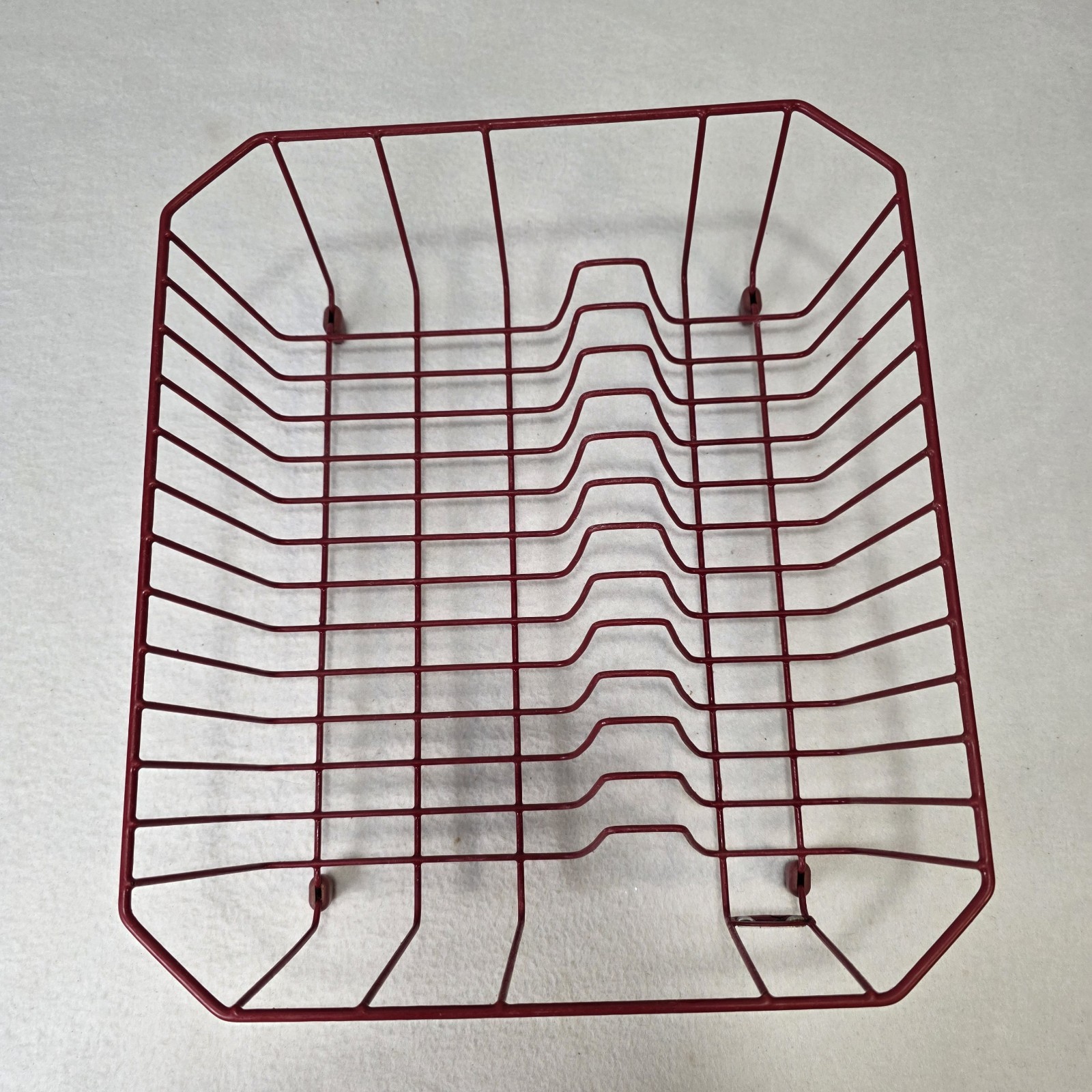 Vtg Rubbermaid Dish Drain Rack Coated Wire RED 14″x12.5″x5