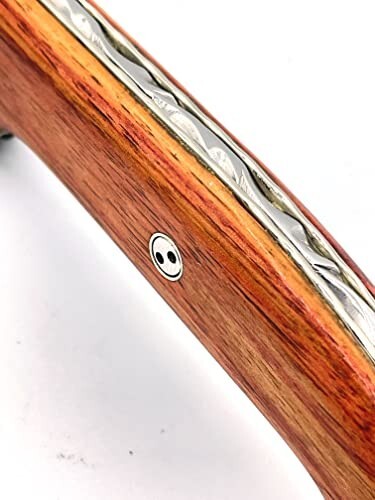 Lepine Atelier Double Plated Pocket Knife, Safety lock & Rose Wood Handle 3.5-in