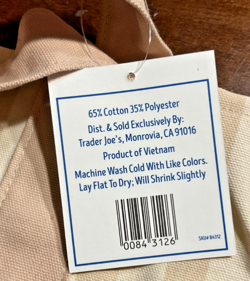 Trader Joe’s Mini Canvas Tote Bag-New Striped Brown/Green/Pink/Blue Reusable