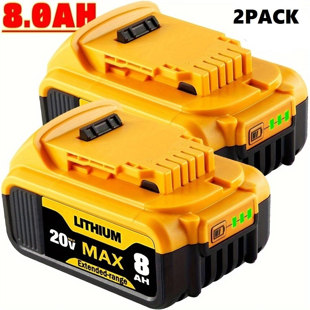 2Pack Lithium Ion Battery For DeWalt 20V 20 Volt Max 8.0AH DCB200 DCB205 DCB206