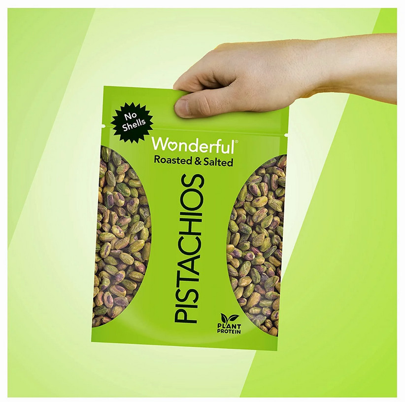 Wonderful Pistachios, No Shells Roasted & Salted Pistachios, 12 Ounce Bag