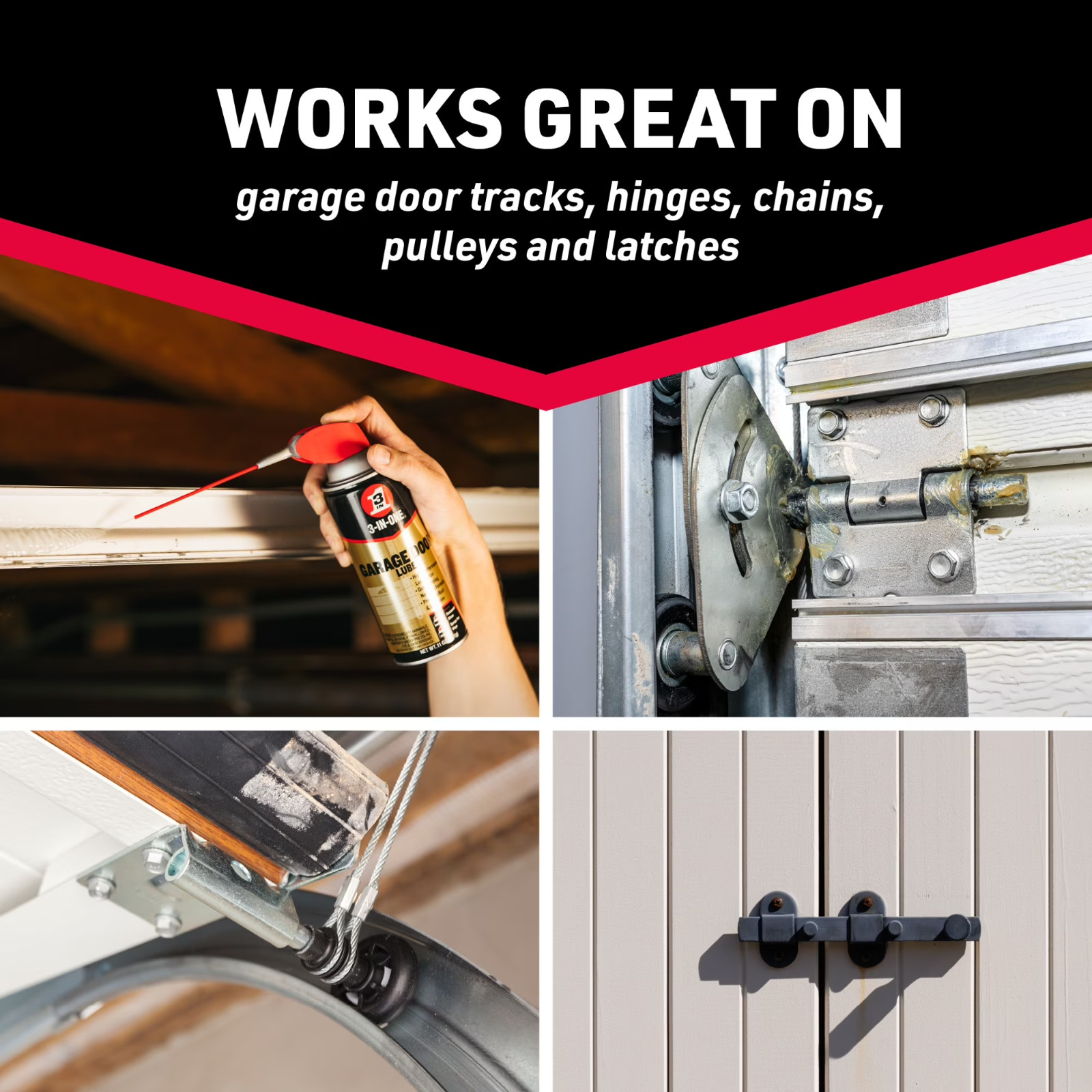 3-IN-ONE Professional Garage Door Lubricant with Smart Straw Sprays 2 Ways 11 oz